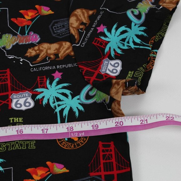 California Bear & Route 66 Print Scrub Top - Size Small - Picture 7 of 8